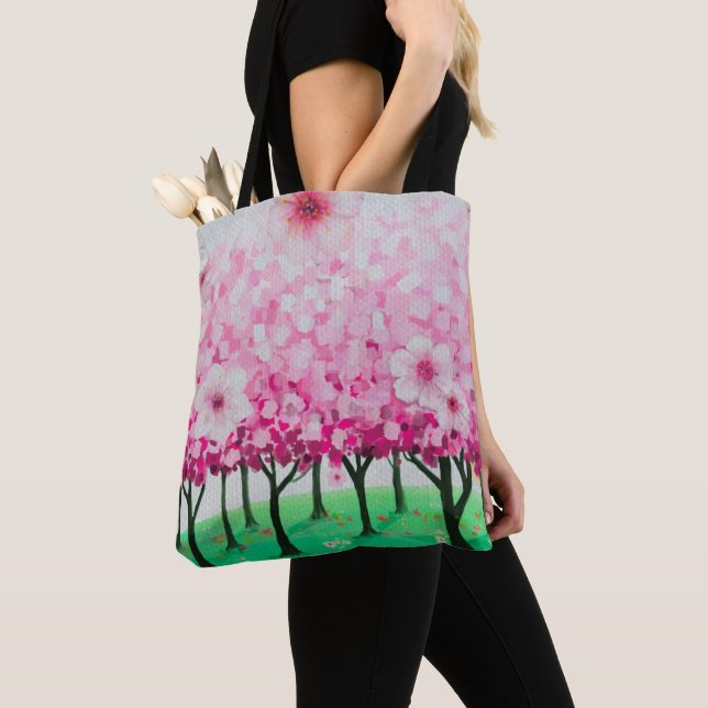 Impressionistische Kirschblüten Tasche (Von Nahem)
