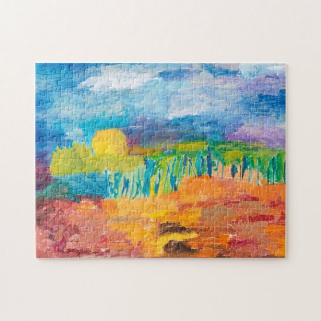 Impressionistische Landschaft mit Teich (Horizontal)