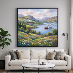 Impressionistische Landschaftsmalerei im Stil des Poster