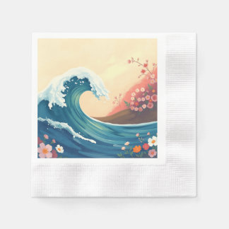 Impressionistische Meereswelle Serviette