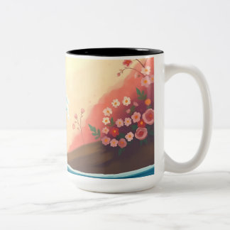 Impressionistische Meereswelle Zweifarbige Tasse