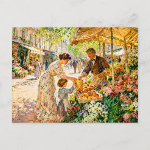 Impressionistische Mutter und Kind auf einem farbe Postkarte