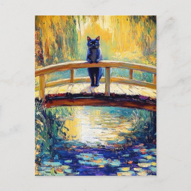 Impressionistische Ölgemälde aus Schwarzkatzteich Postkarte (Vorderseite)