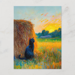 Impressionistische Ölmalerei von Cat durch Haystac Postkarte