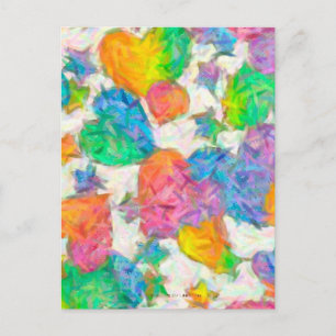 Impressionistische Pastell-Valentinsherzen Feiertagspostkarte