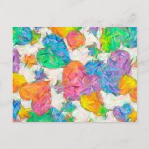 Impressionistische Pastell-Valentinsherzen Feiertagspostkarte