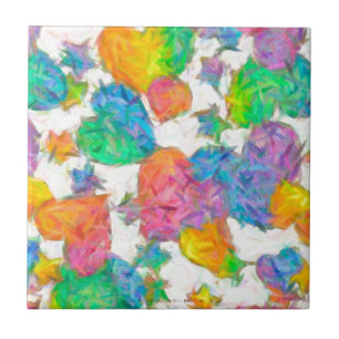 Impressionistische Pastell-Valentinsherzen Fliese