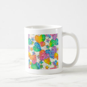 Impressionistische Pastell-Valentinsherzen Kaffeetasse