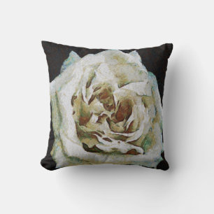 Impressionistische Rose Abgeschieden auf schwarz Kissen