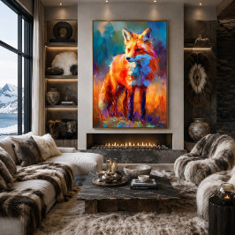 Impressionistische Rotfuchs-Wildmalerei Poster