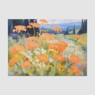 Impressionistische, schmale Blume Wiese Art Seidenpapier