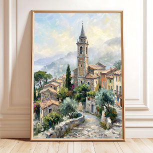 Impressionistische Sommerlandschaft - Morgennebel Poster