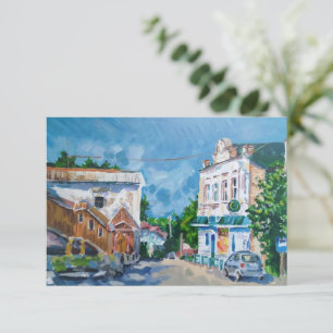 Impressionistische Stadtlandschaftskunst-Einladung Save The Date