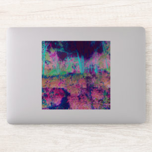 Impressionistische violette und heißrosa Landschaf Aufkleber