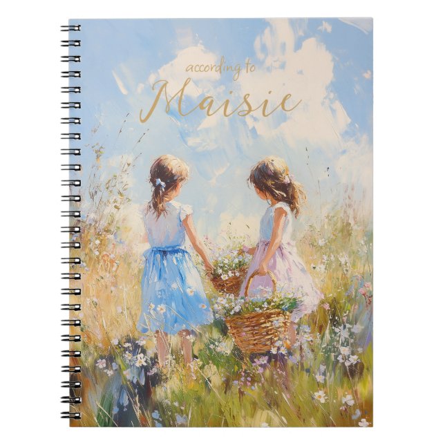 Impressionistische Wildblume Meadow Girls Notizblock (Vorderseite)