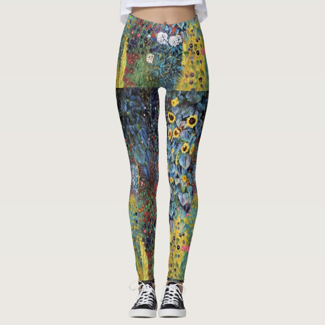 Impressionistische Wildblumen Leggings (Vorderseite)