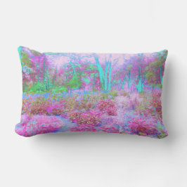 Impressionistischer Abstrakter Garten in Rosa und  Lendenkissen