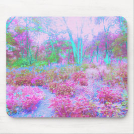 Impressionistischer Abstrakter Garten in Rosa und  Mousepad