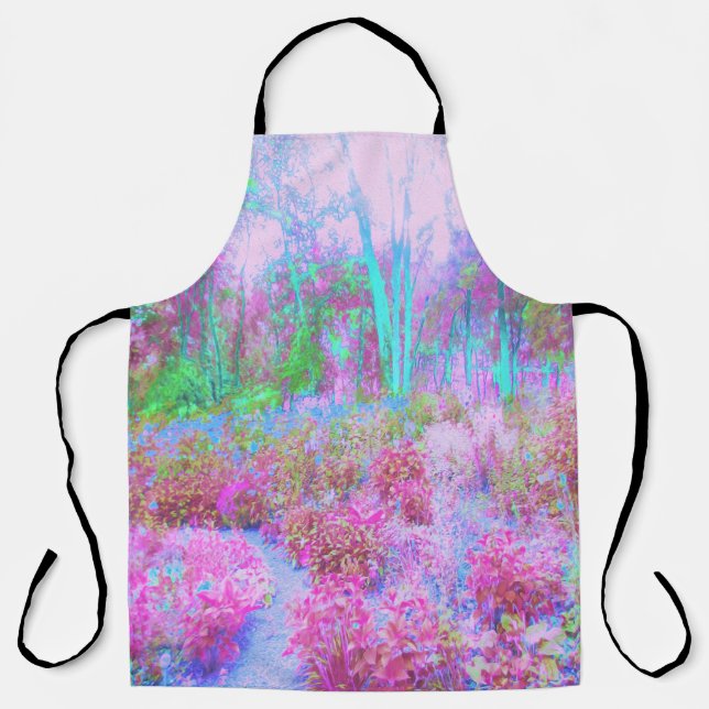 Impressionistischer Abstrakter Garten in Rosa und  Schürze (Vorderseite)