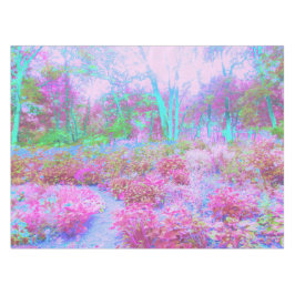 Impressionistischer Abstrakter Garten in Rosa und  Tischdecke