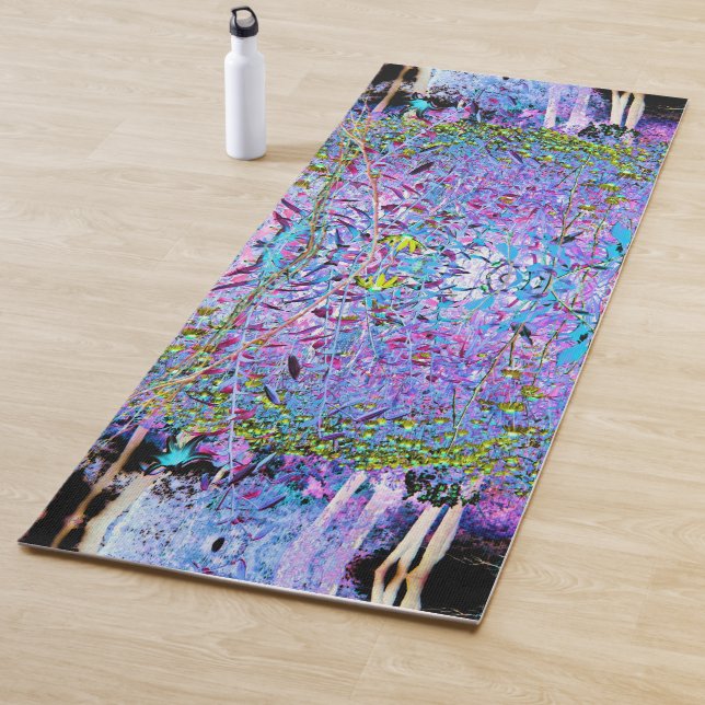 Impressionistischer Chartreuse und Aqua Garden Blu Yogamatte (Beispiel)