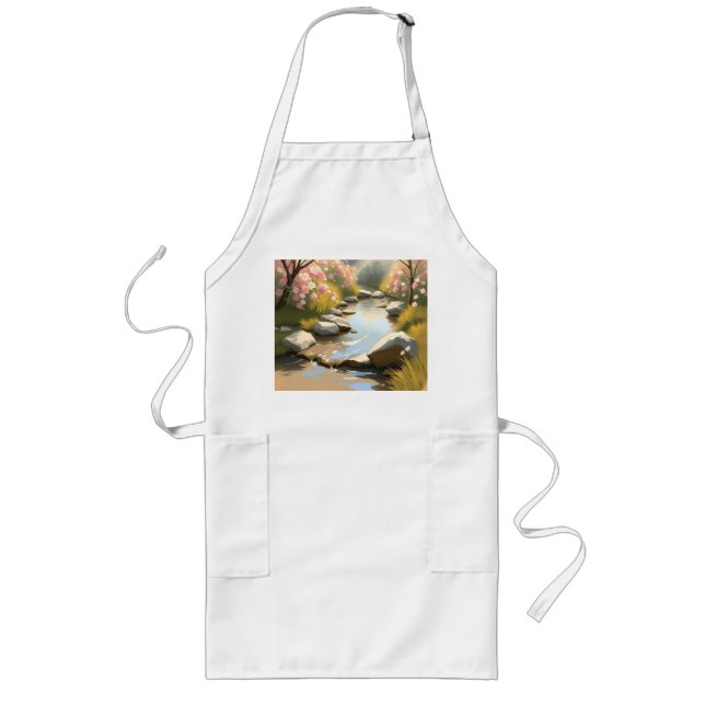 Impressionistischer Friedlicher Stream Lange Schürze (Vorne)