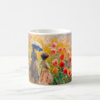 Impressionistischer Garten Art Mug Dahlien Gartenw Kaffeetasse