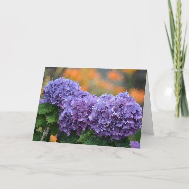 Impressionistischer Hydrangea Notecard Karte (Vorderseite)