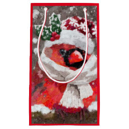 Impressionistischer Kardinal Bird Scarf & Hat in S Kleine Geschenktüte