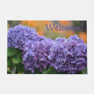 Impressionistischer lila Hydrangea Fußmatte