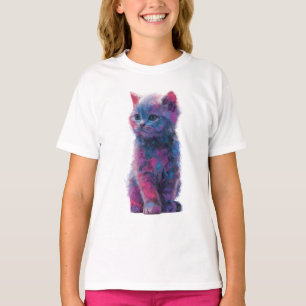 Impressionistischer lila und blauer Galaxy Kitten  T-Shirt