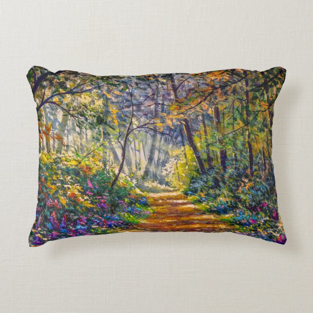 Impressionistischer Pfad: Sonnenwald Dekokissen (Vorderseite)