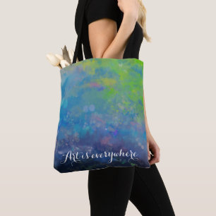 Impressionistischer Seerosenteich und Blume Tasche