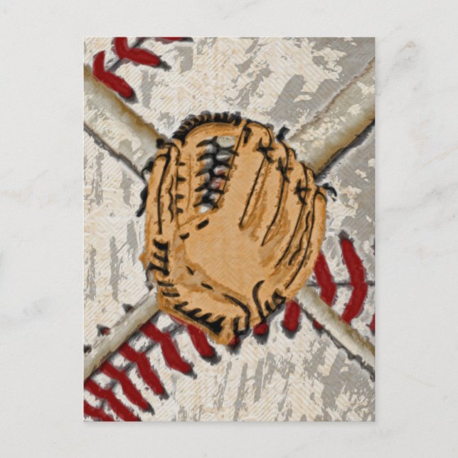 Impressionistisches Baseballdesign Postkarte (Vorderseite)