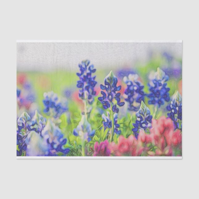 Impressionistisches Bluebonnet-Seidenpapier Seidenpapier (Vorderseite)