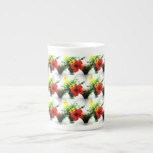 impressionistisches Blume-Design Prozellantasse