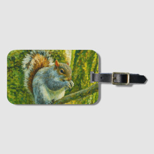 Impressionistisches Eichhörnchen in Forest Foliage Gepäckanhänger