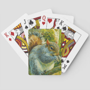 Impressionistisches Eichhörnchen in Forest Foliage Spielkarten