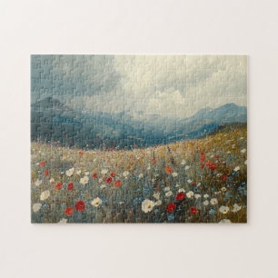 Impressionistisches Gemälde Wildblume Landschaft