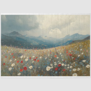 Impressionistisches Gemälde Wildblume Landschaft Seidenpapier