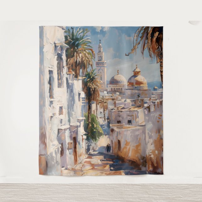 Impressionistisches Motiv von Tunis Wandteppich (Vorderseite)