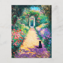 Impressionistisches Ölgemälde der Katze auf Blume