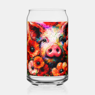 Impressionistisches Schweinefieber in Roter Mohn-B Dosenglas