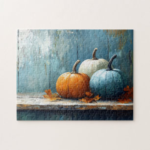 Impressionistisches Trio von Pumpkins über Rustika