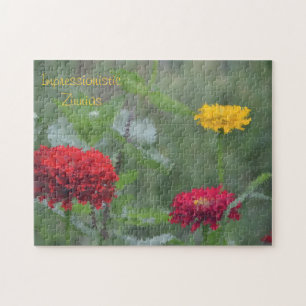 Impressionistisches Zinnia großes Puzzle