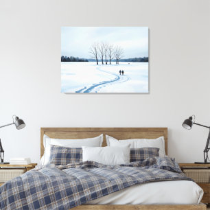 impressionniste paysage hivernal serein sur toile