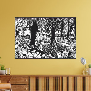 Impressions d'art de paysage en noir et blanc sur