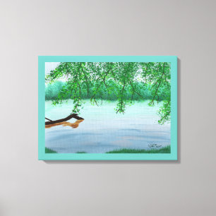 Impressions de peinture de scène de rivière avec r
