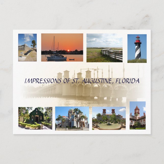 Impressions de St Augustine, Floride Carte postale (Devant)