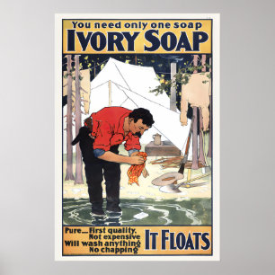 Impressions de vieilles affiches de savon d'ivoire